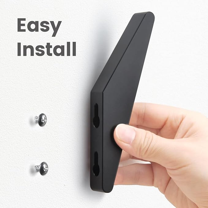 COCOYA 2Pack Metal Wall Hooks, Minimalist Coat Hooks Matte Black Simple Modern