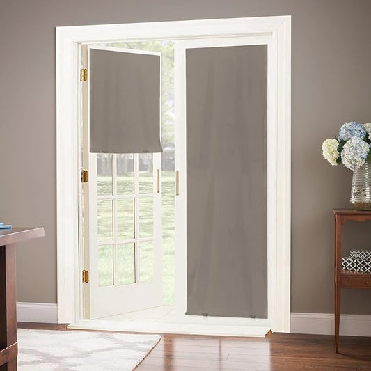 LazBlinds 100% Blackout Door Curtain, No Tools No Drill Cordless Blinds