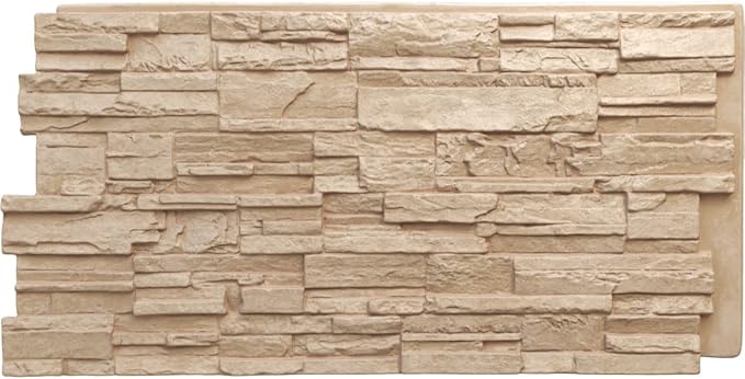 EverStone Cascade Faux Stone Panel, 48 5/8"W x 24 3/4"H x 1 1/4"D, Ocean Floor