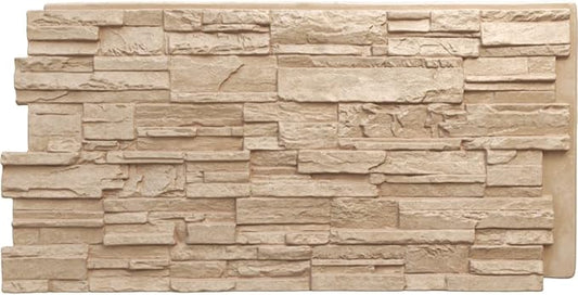 EverStone Cascade Faux Stone Panel, 48 5/8"W x 24 3/4"H x 1 1/4"D, Ocean Floor