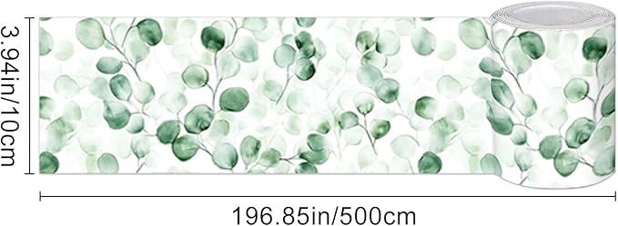 HOMETITUTE Wallpaper Border Peel and Stick Wall Decor PVC Botanical Wall Border