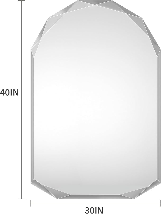 Suidia Bathroom Mirror, Frameless Bathroom Mirror