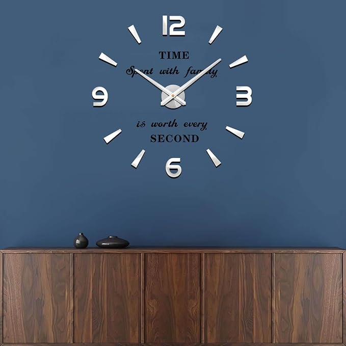 VANGOLD Large 3D Wall Clock DIY Wall Decoration Clock