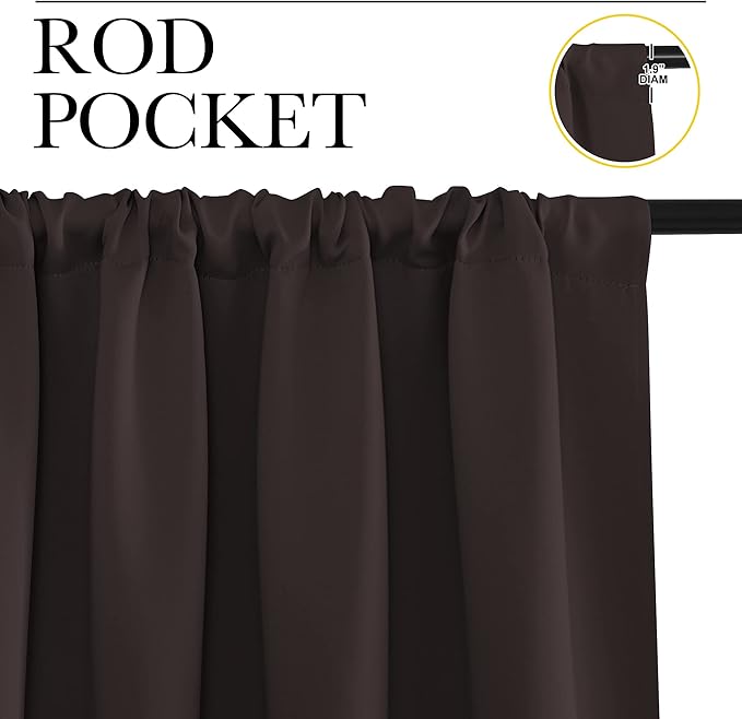 NICETOWN RV Blackout Curtains for Camper Windows, Toffee Brown, Short Blackout