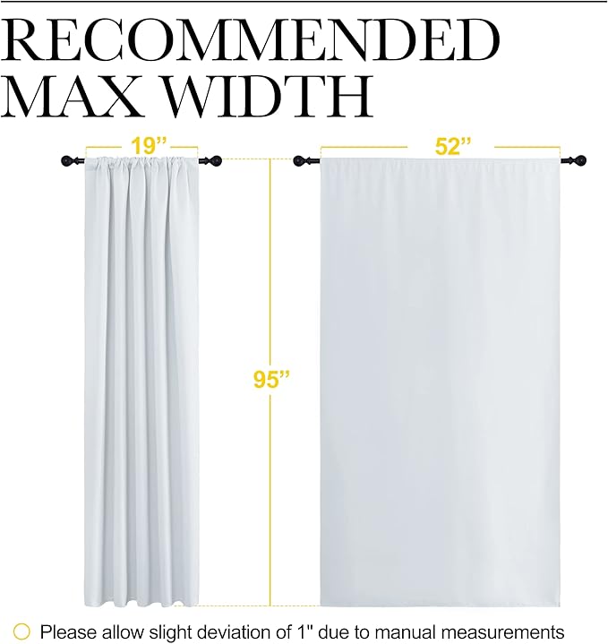 NICETOWN Greyish White Bedroom Curtain Panels