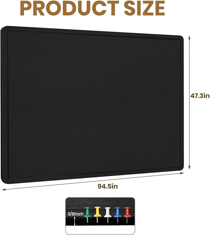 Extra Large Bulletin Board, 95 X 47 inches Cork Board