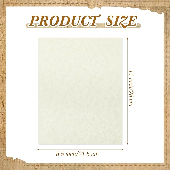 Epakh 300 Pcs Old Age Parchment Paper 8.5 x 11 Inch Standard Letter Vintage Colored Old Parchment Double Side Printing Paper (Ivory)