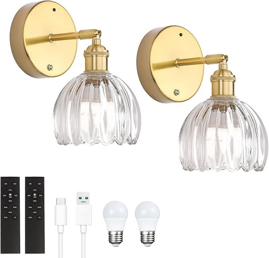 Shenmoyl Battery Operated Vintage Wall Sconces