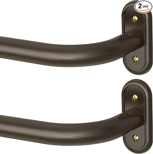2 Pack Curtain Rods 36-120 Inch, Bronze Wrap Around Blackout Curtain Rods