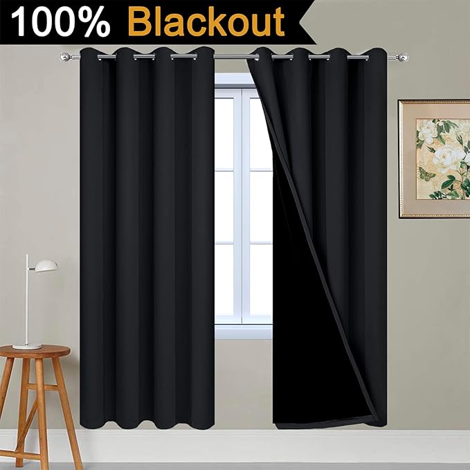 Yakamok 72 Inch Length 100% Blackout Curtains
