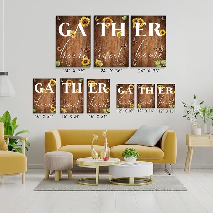 GUBIYU Farmhouse Dining Room Wall Art Gather Signs