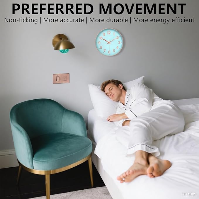 Wall Clocks Battery Operated, 12 Inch Non Ticking Digital Wall Clock, Silent