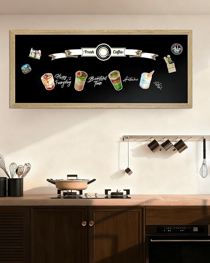 Magnetic Chalkboard for Wall, Long Chalk Board, Wall Hanging Menu for Restaurant