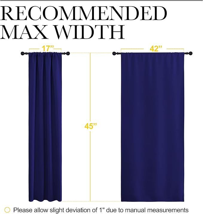 NICETOWN Navy Blue Curtains Blackout Draperies