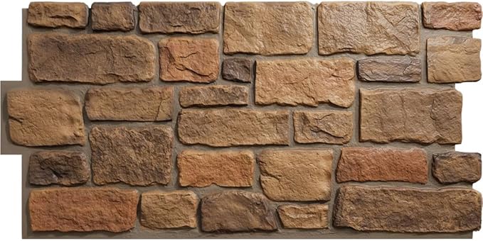 EverStone Cobblestone Faux Stone Panel, Rustic Roast Color