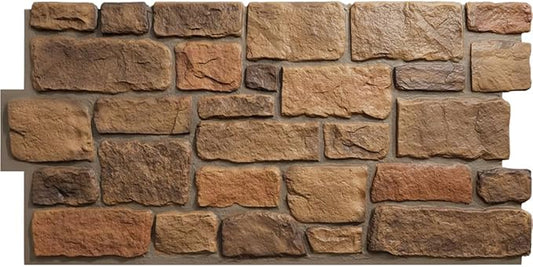 EverStone Cobblestone Faux Stone Panel, Rustic Roast Color