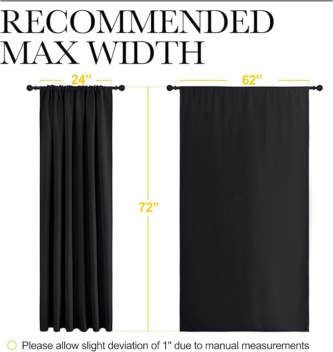 NICETOWN Black Blackout Curtain Blinds