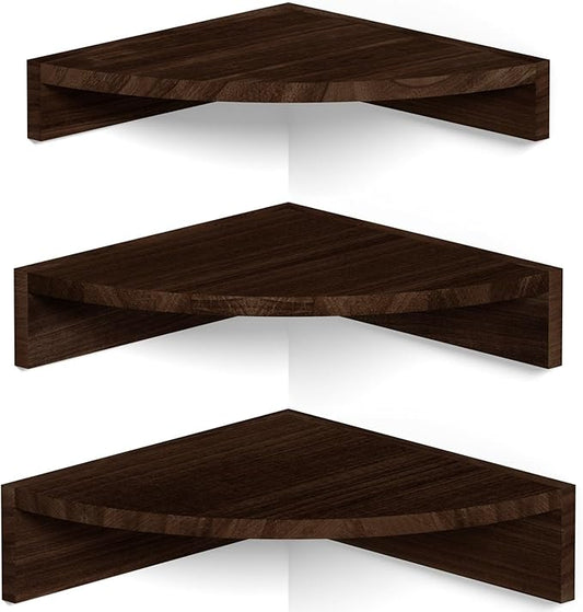 Alsonerbay Corner Shelf Wall Mount, Rustic Wood Shelves