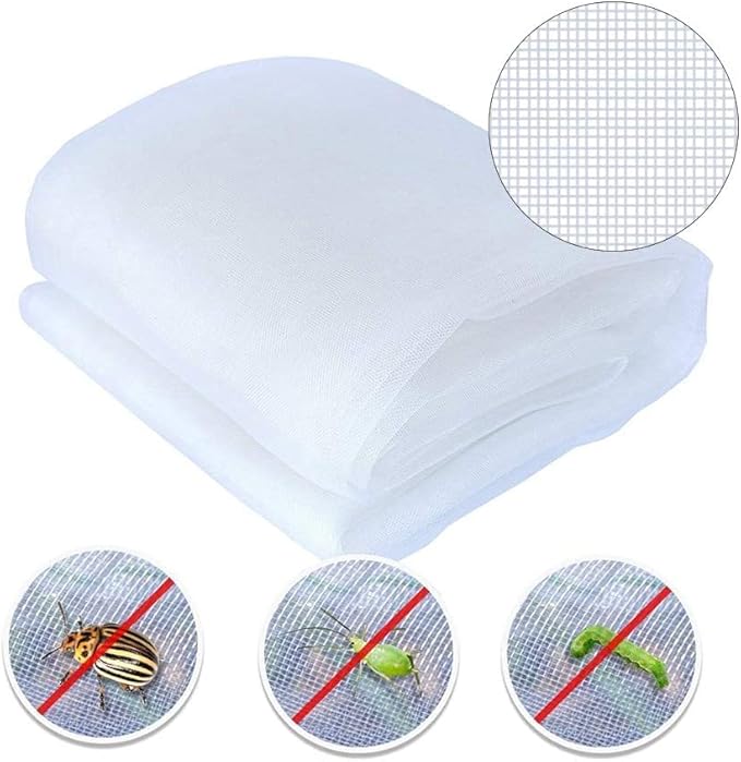 Agfabric Garden Netting 6.5'x20' Insect Pest Barrier Bird Netting for Garden Protection,Row Cover Mesh Netting for Vegetables Fruit Trees and Plants,White