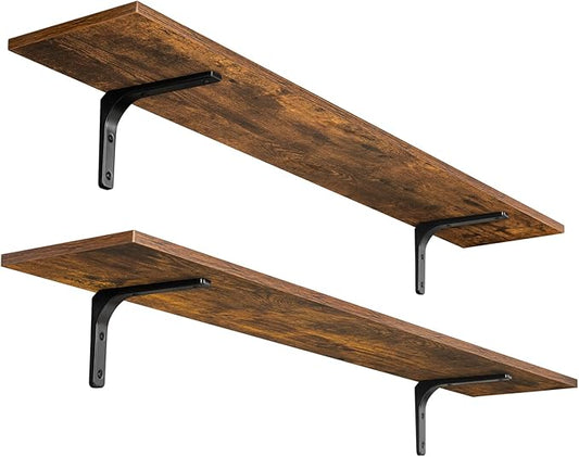 DINZI LVJ Long Wall Shelves, 47.3Inch Wall Mounted Shelves Set of 2, Extra