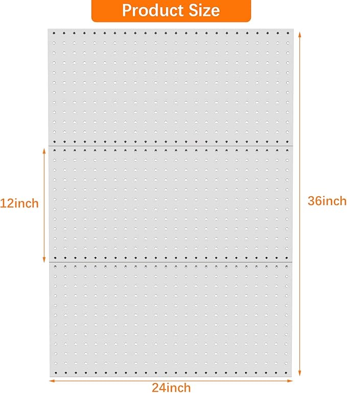 TORACK 3 PCS Metal Pegboard Panels