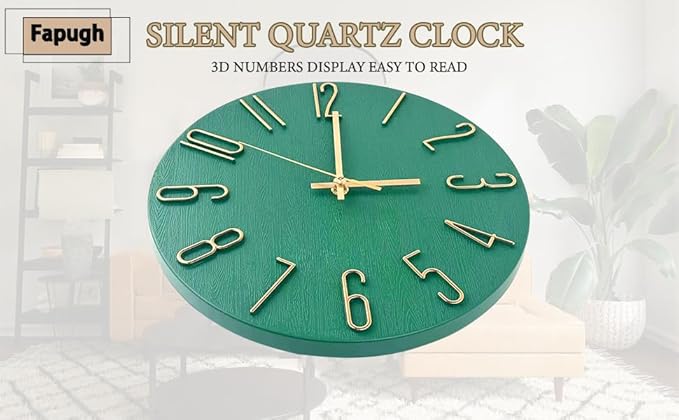 Wall Clock, Silent Clock, Wall Clocks Battery Operated， 12 inch Modern Wall