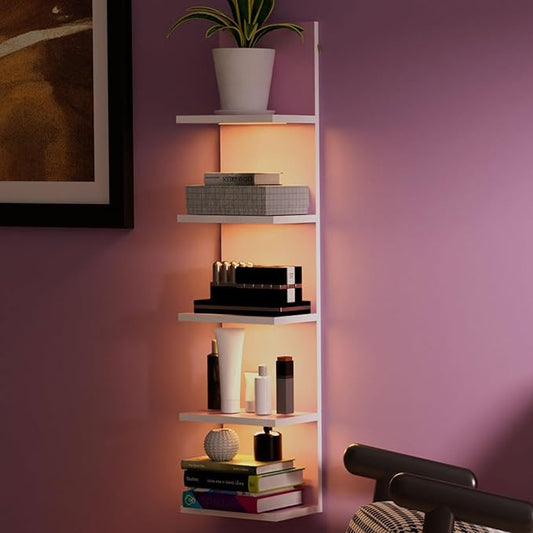 Homaterial 5 Tier Wall Shelf Unit, Modern Vertical Lack Wall Shelves