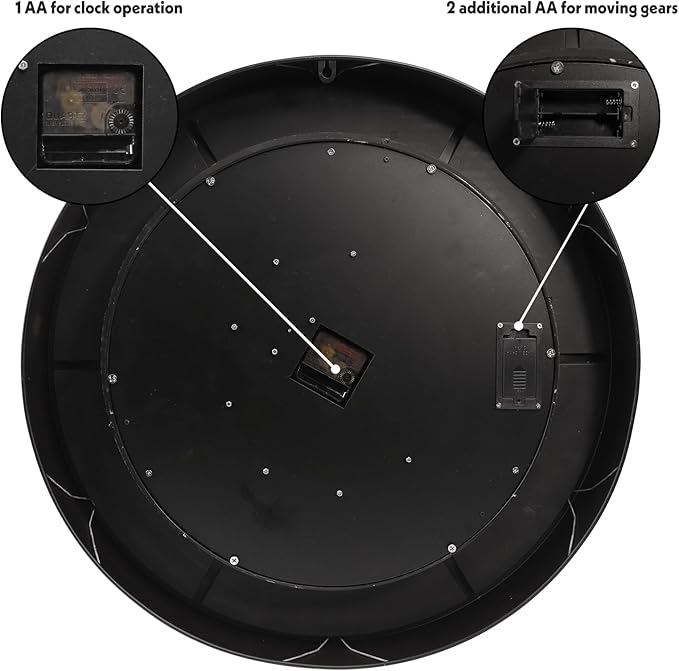 24 Inch Real Moving Gears Wall Clock