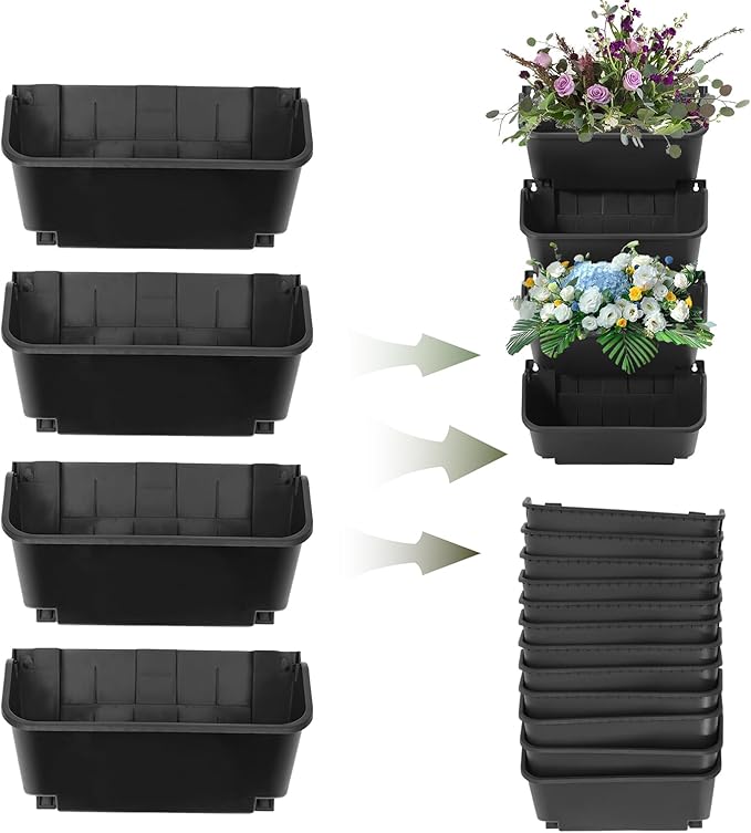 16 Pack Vertical Garden Planter, 13 inch Wall Mounted Planter