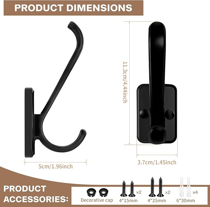Coat Hooks Wall Mount Heavy Duty