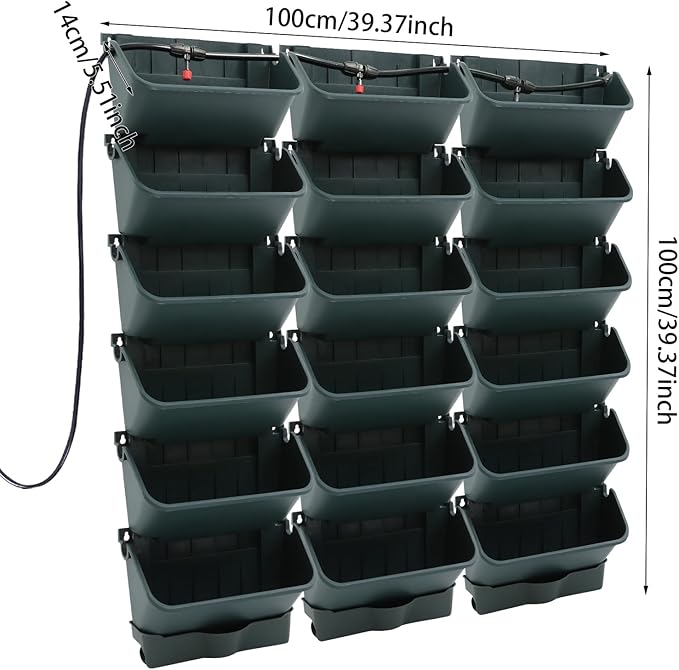 18 Pots Self-Watering Vertical Garden Planter Wall Mounted,
