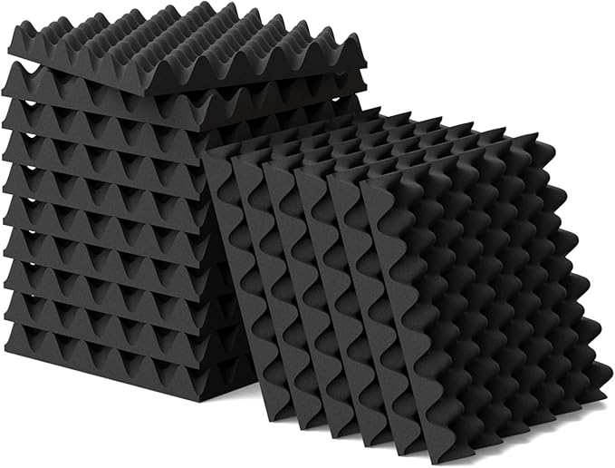 6 Pack 1.5"X12"X12" Acoustic Foam, Sound Proof Egg Crate Foam, Upgraded