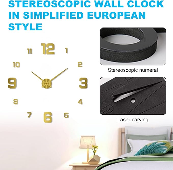 3D DIY Luminous Dial Acrylic Frameless Silent Wall Clock
