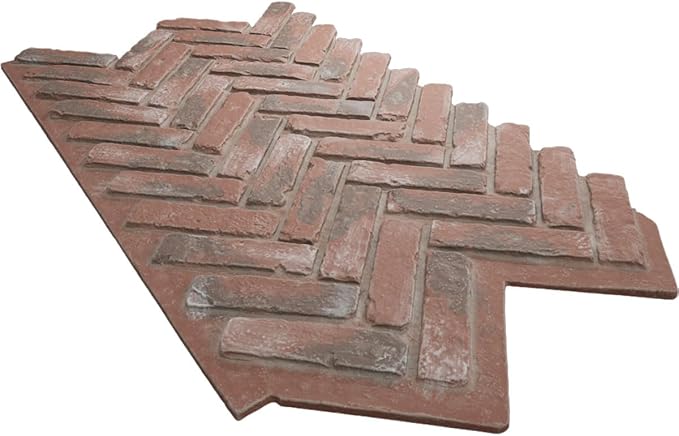EverStone Herringbone Faux Brick Panel, 46 1/2"W x 25 1/4"H x 1"D, Burnished