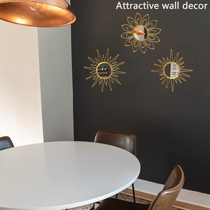 Mirror Wall Decor Gold Mirrors for Wall Metal Sunburst Mirrors Home Decoration