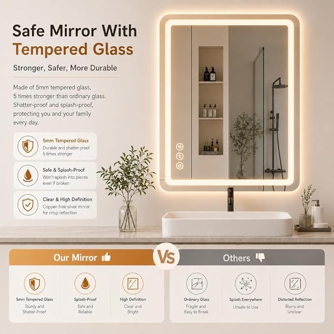 30" x 36" Led Bathroom Mirror