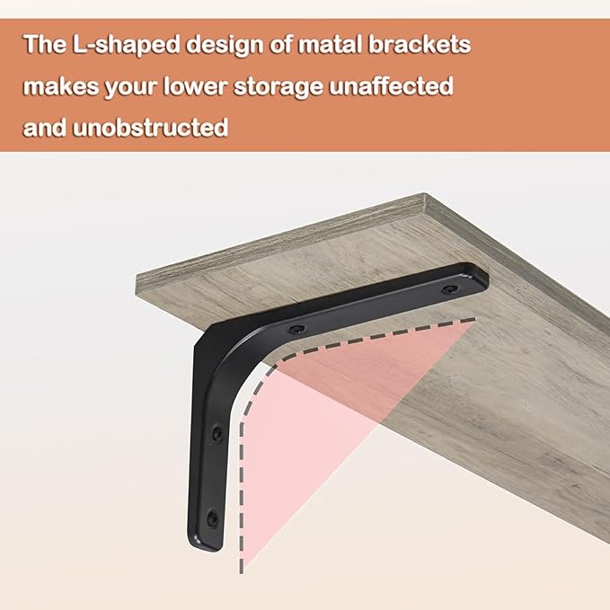 DINZI LVJ Long Wall Shelves, 47.3Inch Wall Mounted Shelves Set of 2, Extra