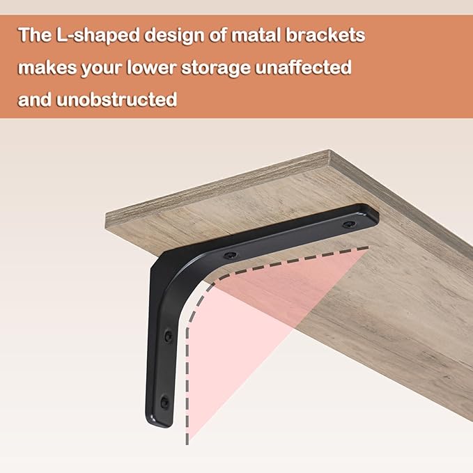DINZI LVJ Long Wall Shelves, 31.5 Inch Wall Mounted Shelves Set of 2,