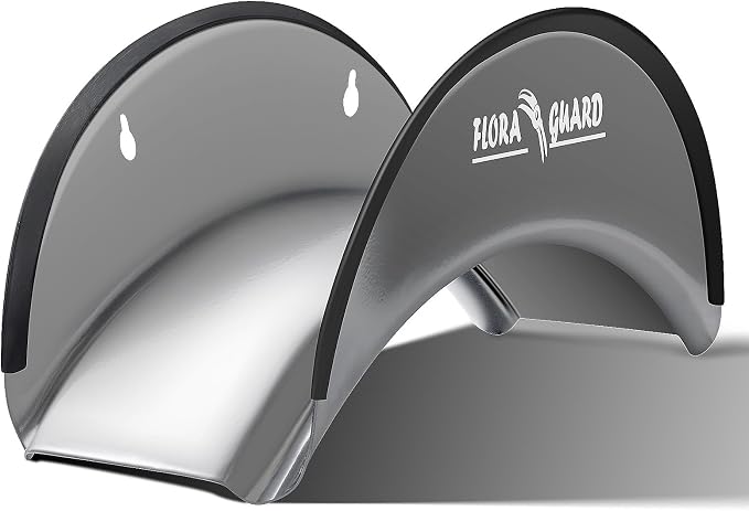 FLORA GUARD 29cm Hose Hanger, Wall-Mounted Metal Hose Holder, Anti-Corrosive Hose Bracket for Wall Storage (Grey)