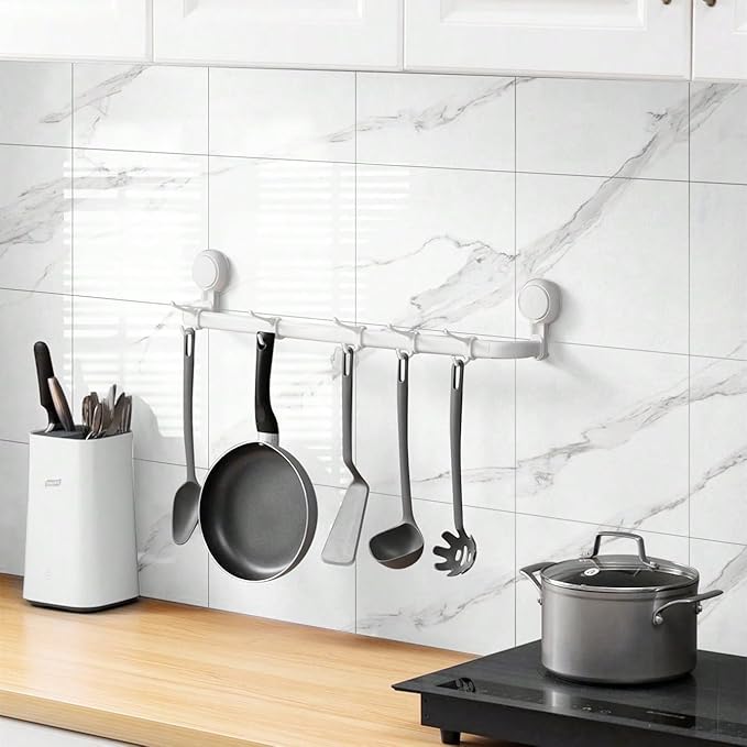 Chejiaye Thick 22pcs Marble Peel and Stick Backsplash Waterproof Washroom Wall