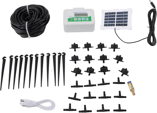 Smart Watering Timer, Automatic Solar Powered Irrigation System with Adjustable Timing for Gardens, Farmland, Lawns