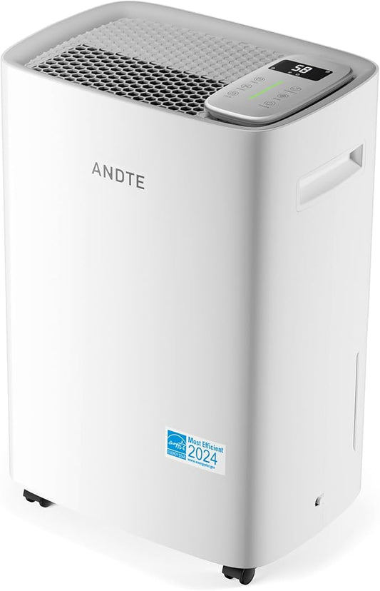 80 Pints Energy Star Dehumidifier, 5500 Sq.Ft Dehumidifier for Basement and Home, Large Room Dehumidifiers with Drain Hose & Water Tank, 24H Timer, Auto Defrost, Dry Clothes, White
