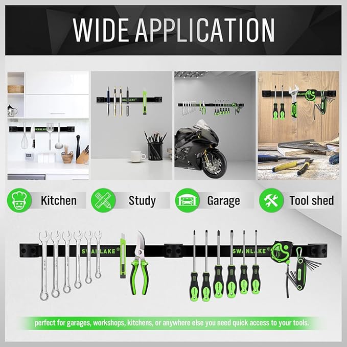 SWANLAKE GARDEN TOOLS 4-Piece 12" Magnetic Tool Holder Storage Organizer