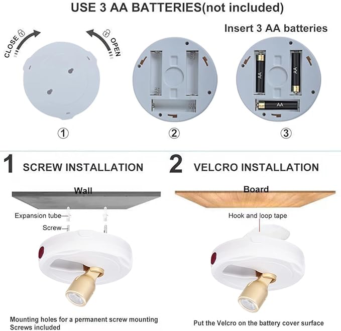 HAMVIDNE LED Spotlight, Battery Powered Picture Lights, Uplighting Indoor