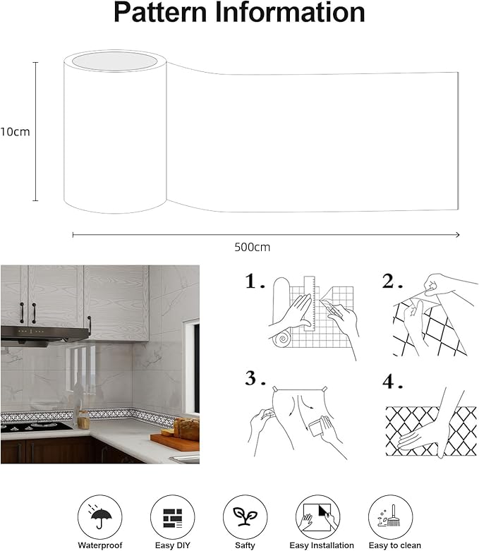 Wallpaper Border Trim Peel and Stick Vintage Black and White Boarders Self