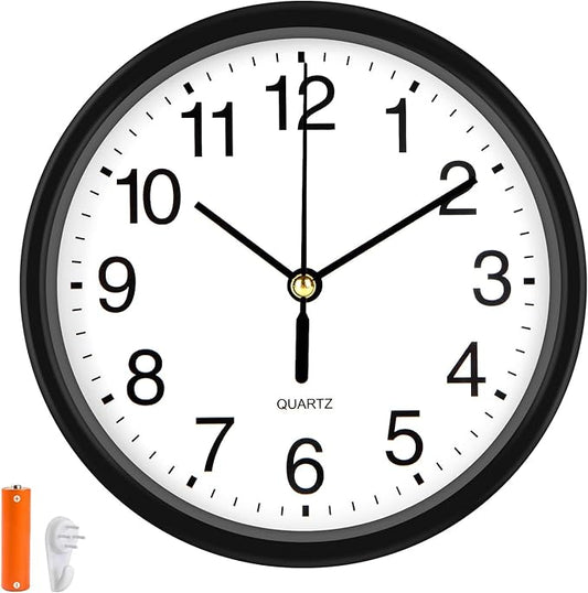 Silent Wall Clock Non Ticking, 6 Inch Wall Clocks Battery Operated, Small