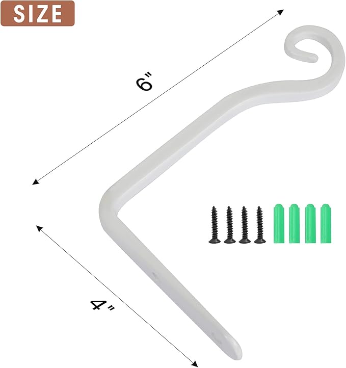 Jardim 2 Pack 6 Inch Premium Decorative Metal Iron Wall Hook, Indoor Outdoor