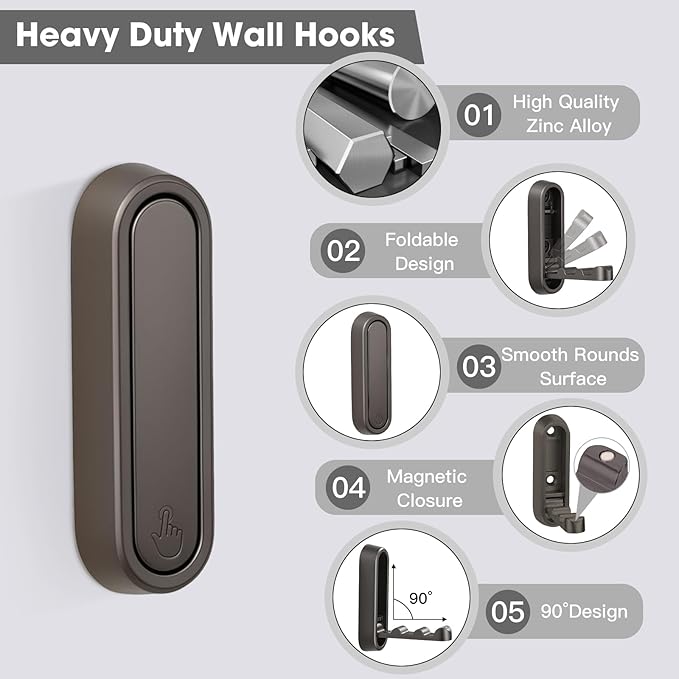 Dntorx Folding Coat Hooks