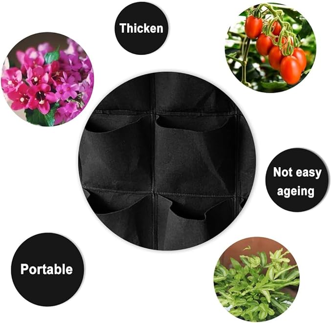 WFIST Vertical Hanging Planter Bag, Breathable Felt Wall Garden Planter