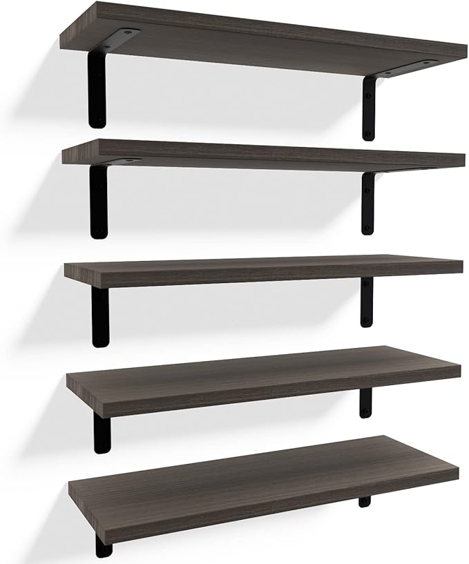 RICHER HOUSE Floating Shelves for Wall Décor, Rustic Wood Wall Mounted Shelves